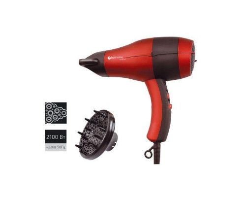 Фен Hairway Flame Ionic велюр/красный 1900-2100W