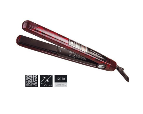 Щипцы-выпрямители Hairway 3D deep red MCH кер.турм.170W B028